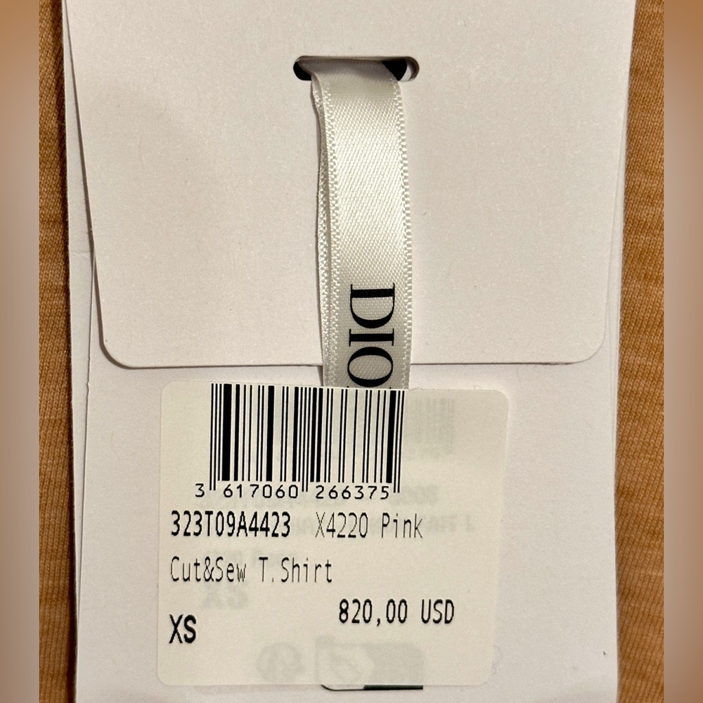 DIOR NWT T-Shirt Linen/Cotton Pink Beige T-shirt SZ:XS RETAIL $820 - Picture 4 of 10